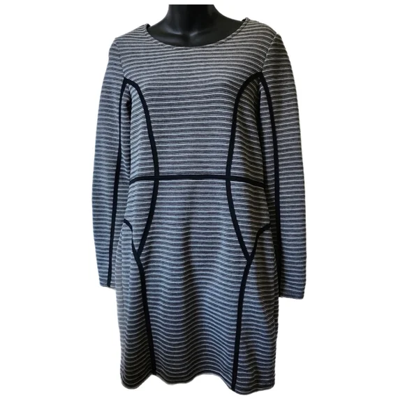 H&M DIVIDED STRIPED BODYCON DESIGNER DRESS SIZE 12 - Picture 2 of 4